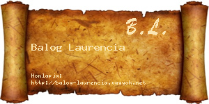 Balog Laurencia névjegykártya
